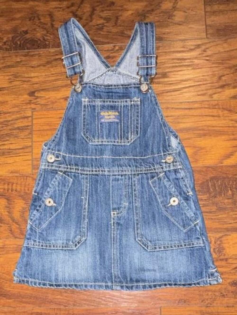 OshKosh B'gosh Denim Overall Skirt Size 3T Blue Cotton